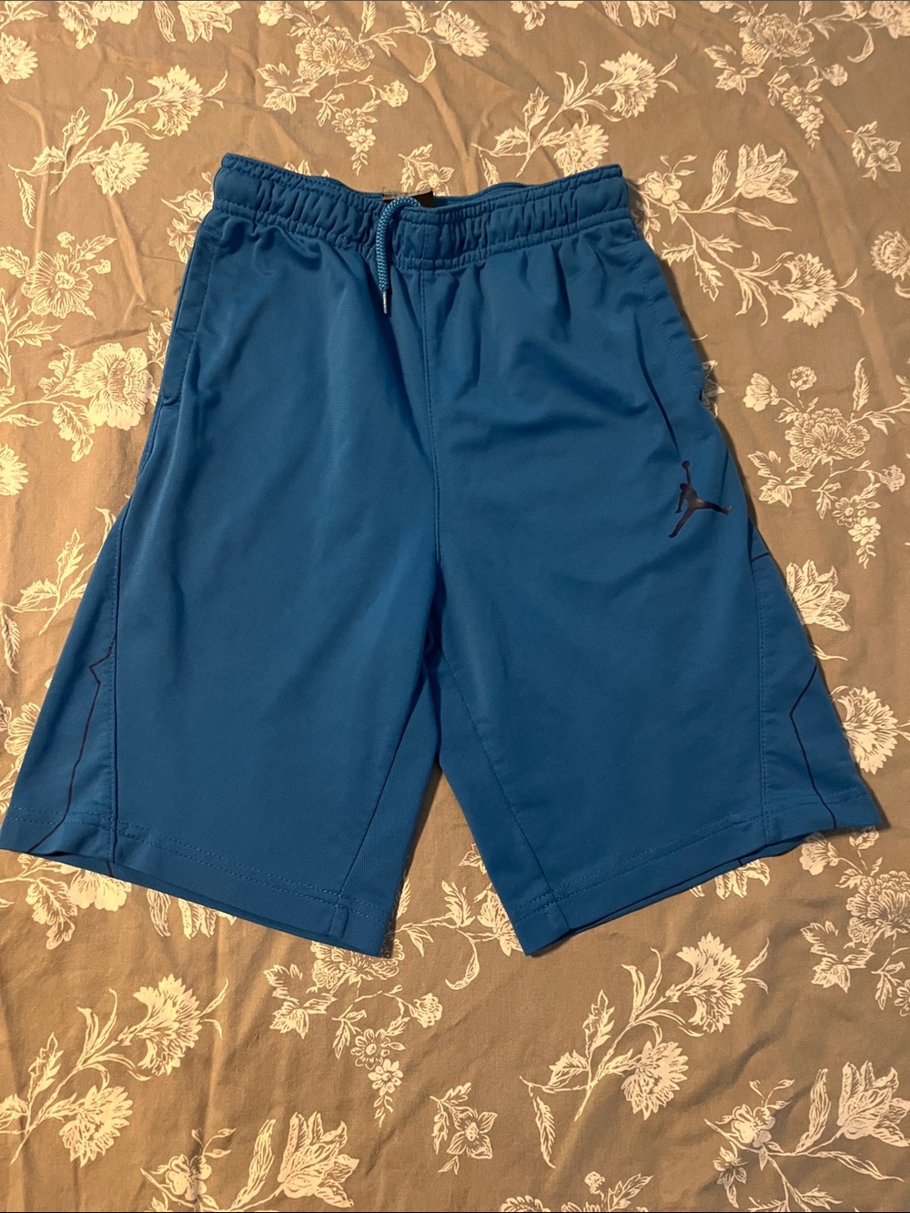 Jordan Boys Blue Athletic Shorts with Drawstring